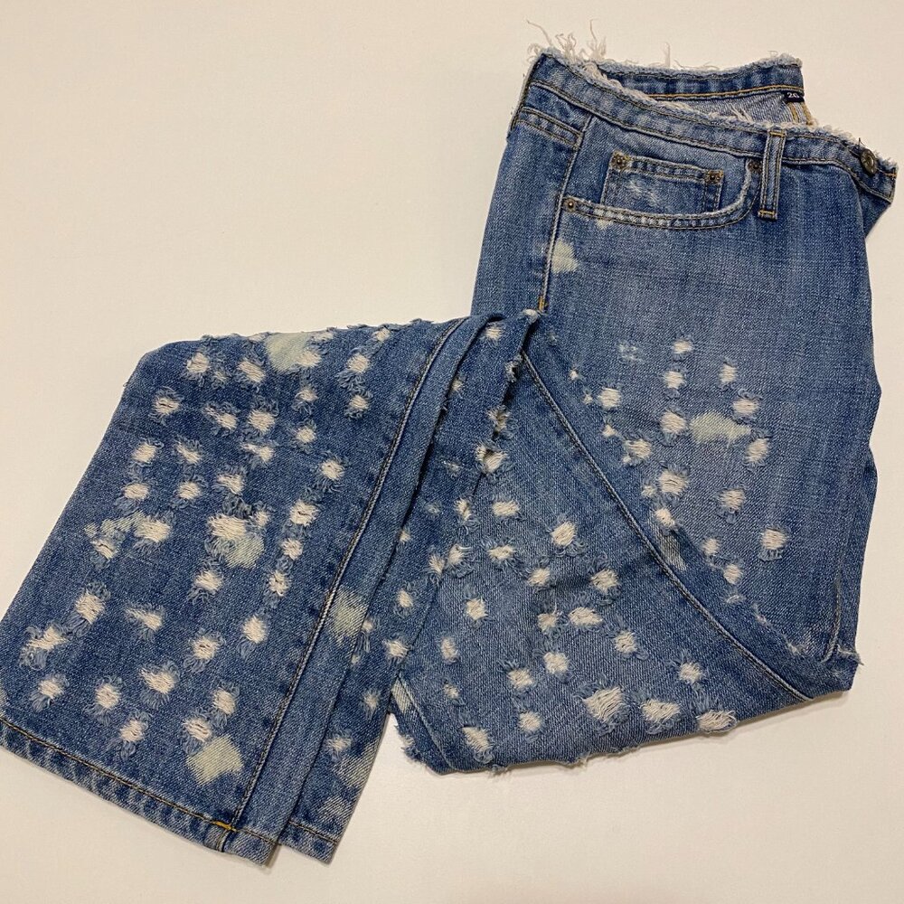 Low-rise Bellbottoms Damaged Jeans
